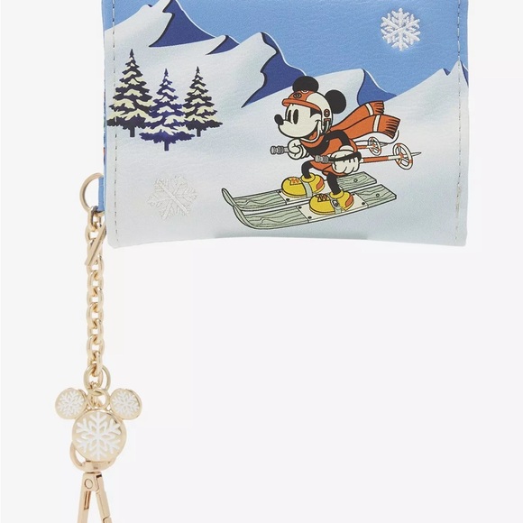 Disney Blue Mickey Mouse Skiing Wallet - Picture 1 of 4